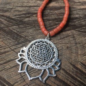 Coral Mandala necklace